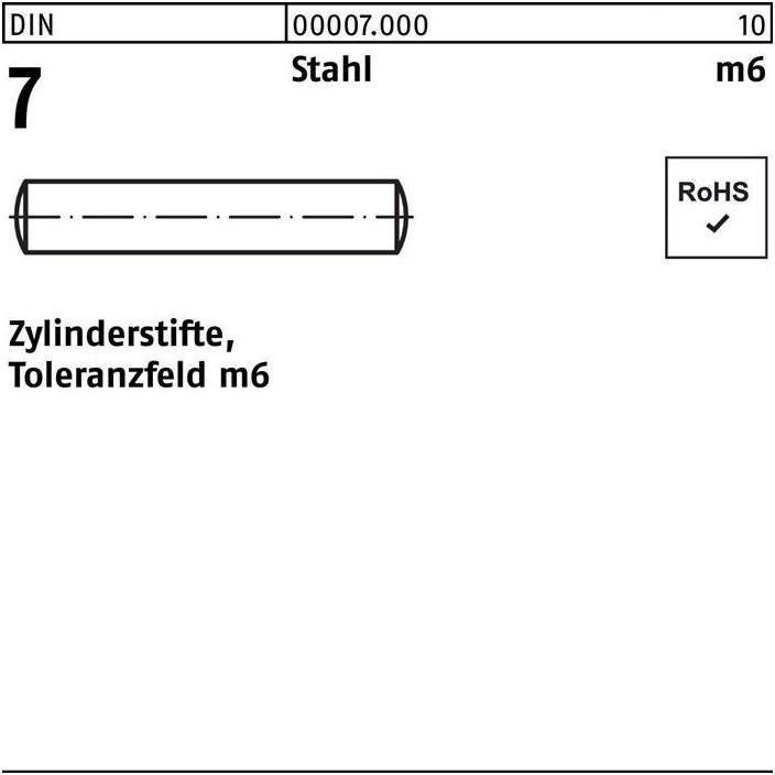 Thumbnail - Reyher, Zubehör Befestigungstechnik, Zylinderstift DIN 7 1,5 m6 x 8 Stahl DIN 7