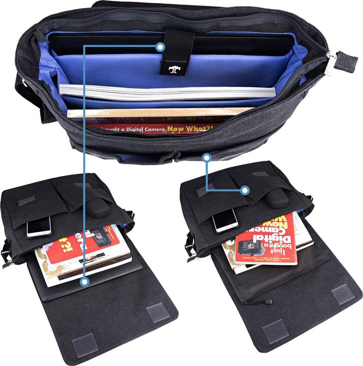 Produktbild Only-Bags.Store Herren Umhängetaschen Aktentasche Laptoptasche Wasserdichtes Segeltuch Grosse Arbeitstasche