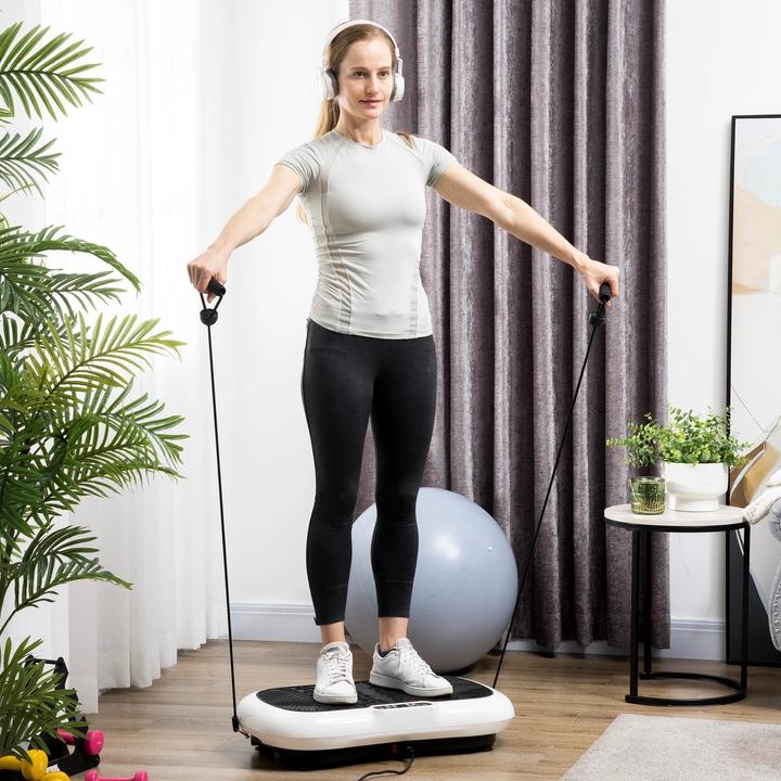 Actual product image Swisshandel24 Vibration plate with 2 fitness bands 99 vibration levels 120 kg load capacity Vibration plate
