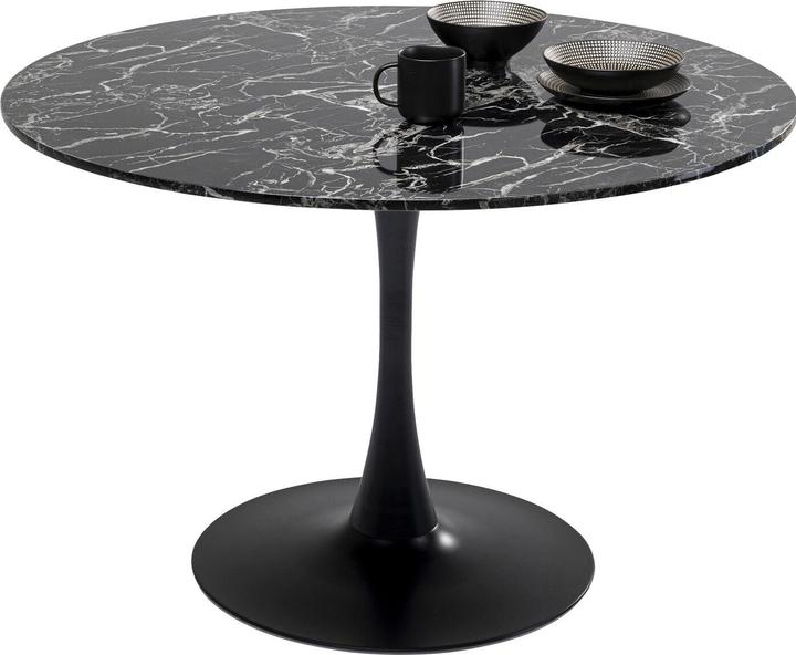 Kare Design Table Veneto Marble Black Ø110cm