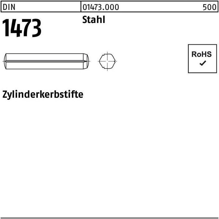 Thumbnail - Reyher, Zubehör Befestigungstechnik, Zylinderkerbstift DIN 1473 6 x 26 Stahl DIN 1473