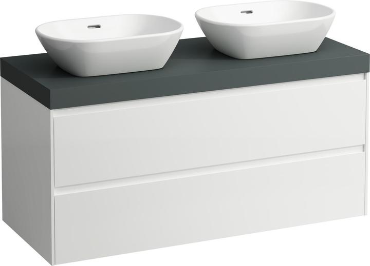 Produktbild Laufen LANI Plan de lavabo gris signalisation incl. meuble sous-lavabo, 2 découpes, 1185x495x580mm