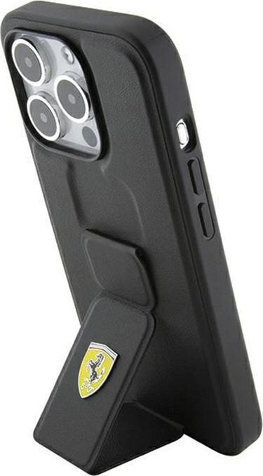 Immagine prodotto Ferrari FEHCP15LGSPSIK Custodia rigida per iPhone 15 Pro 6,1" in acciaio inox/nero con supporto per (Apple iPhone 15 Pro)