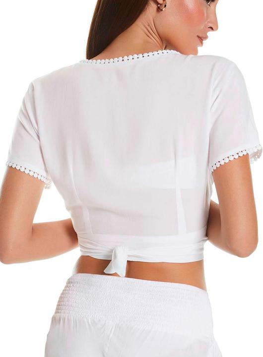 Produktbild Sellmark Kurze Bluse mit kurzen Ärmeln und V-Ausschnitt für Damen (L)
