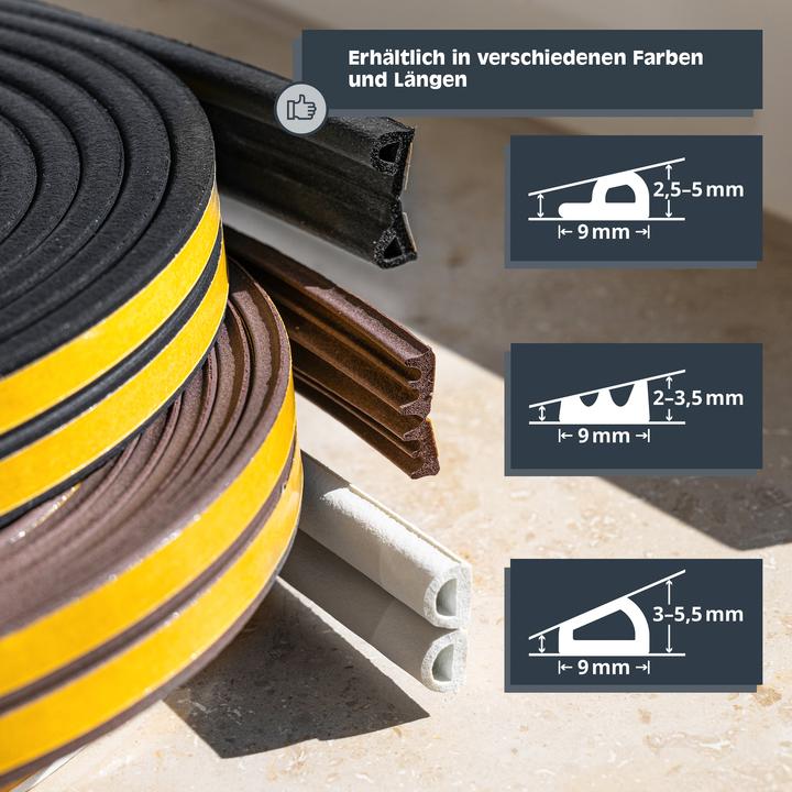 Produktbild Helpmate Türdichtung, selbstklebendes E-Profil, 18 m, braun