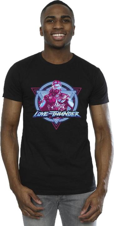 Actual product image Mens Thor Love And Thunder Neon Badge T-Shirt (4XL)