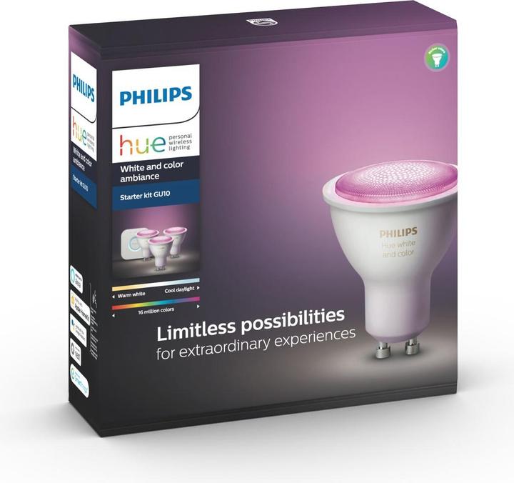 Actual product image Philips Hue White & Color Ambiance starter kit (GU10, 350 lm, 3x)