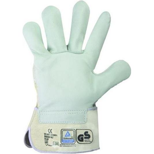 Thumbnail - Stronghand, Schutzhandschuhe, Handschuh CALCUTTA EN388 Gr.8 naturfarben Rindleder Doppelnaht gummierte Stulpe (8)