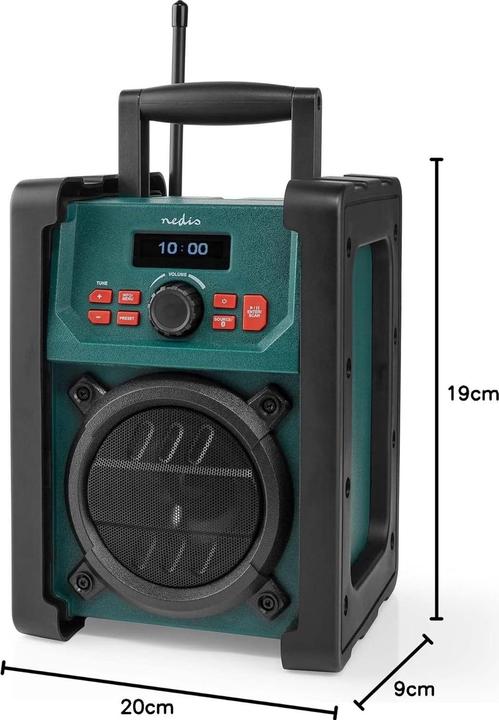 Nedis Radio DAB + Versione da tavolo DAB+ / FM 2,2" Monitor bianco e nero Alimentazione a (DAB, FM, Bluetooth)