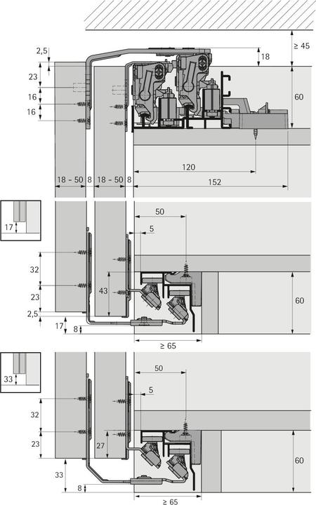 Actual product image Hettich TopLine XL runner and guide parts set