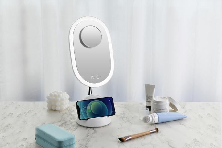 Actual product image Enne Interior Glow & Charge Makeup Mirror with LED Light and Wireless Charging