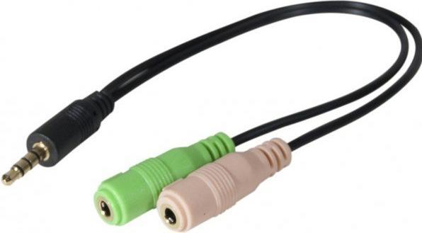 Image du produit Dacomex Adaptateur 2x Jack 3,5mm (Micro + Casque) vers 1x Jack 3,5mm F/M (0.12 m)