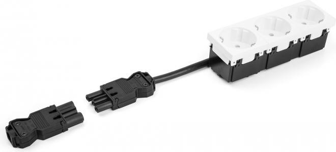 Actual product image Delock Installation connector 3-pole, screw connection GST18/3 black
