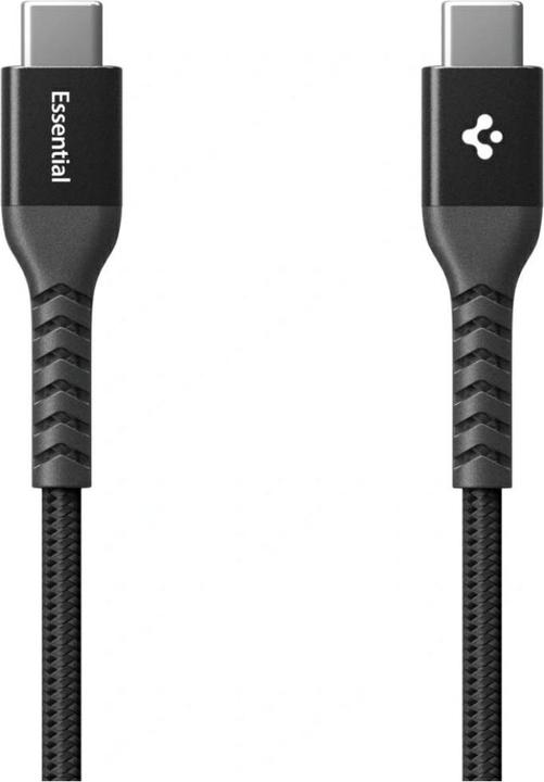 Produktbild Spigen Essential USB C auf USB C 100W Gewebekabel, schwarz EB10010CCA (1 m, 100 W)