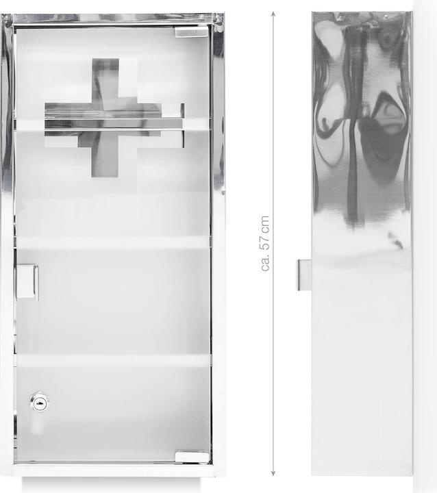 Immagine prodotto Relaxdays Armadietto porta medicinali quadrato (27 x 12 x 57 cm)