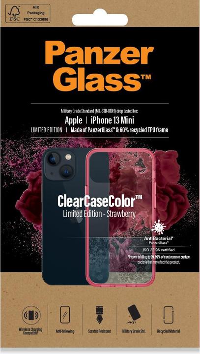 Actual product image PanzerGlass Back Cover ClearCase Strawberry AB iPhone 13 mini (Apple iPhone 13 mini)
