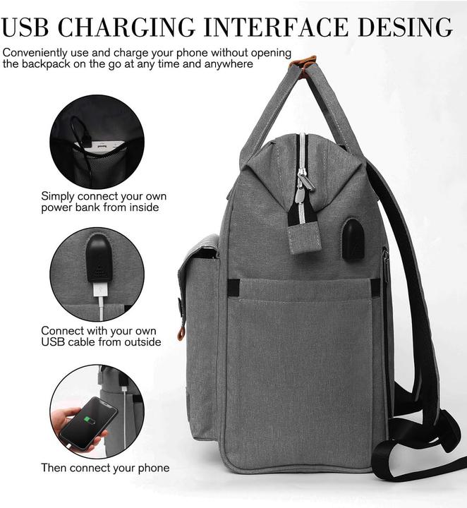 Actual product image Rjeu Laptoprucksack mit USB-Anschluss