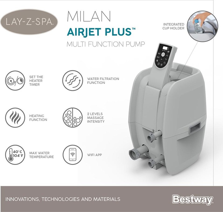 Produktbild Bestway Lay-Z-Spa Milan Airjet Plus (6 Pers.)