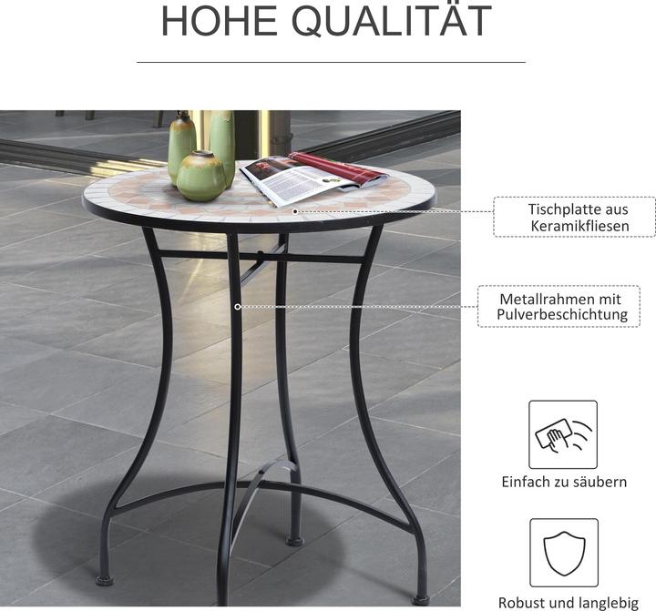 Actual product image Outsunny Runder Mosaiktisch (60 cm)