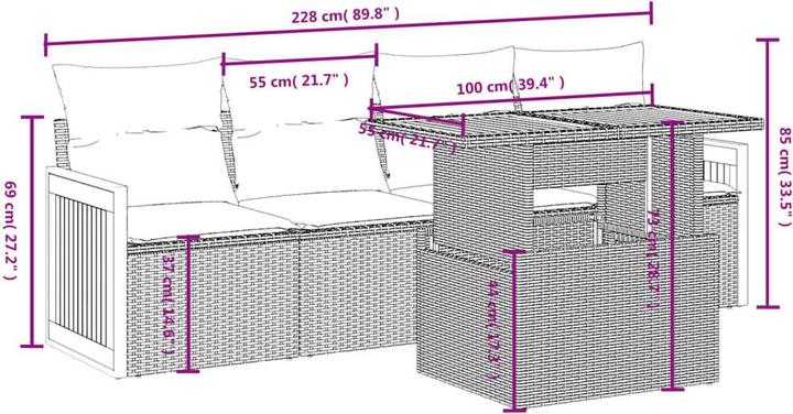 Produktbild vidaXL Garten Sofagarnitur