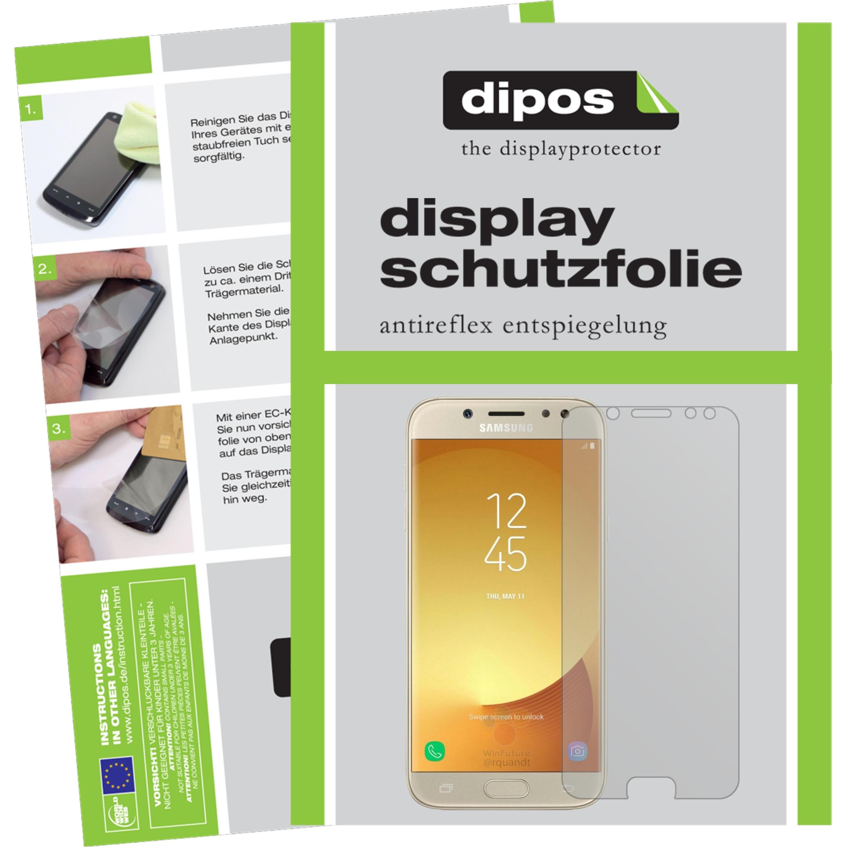 Dipos Displayschutzfolie Antireflex (2 Stück, Samsung Galaxy J5 (2017)), Smartphone Schutzfolie, Transparent