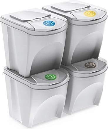 Produktbild Prosperplast Mülltrennsystem 4x25L, Weiss (100 l)