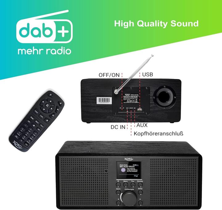 Actual product image Xoro DAB 700 IR (Web radio, DAB+, Bluetooth, Wi-Fi)
