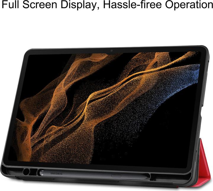 Produktbild Cazy Premium Smart Hülle Kompatibel mit Samsung Galaxy Tab S8 Ultra - Schutz Etui Hülle mit Stifthalter - (Samsung Galaxy Tab S8 Ultra)
