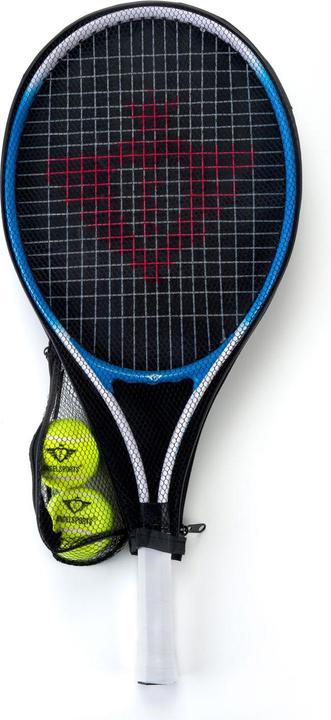 Set with tennis racket, two tennis balls and bag