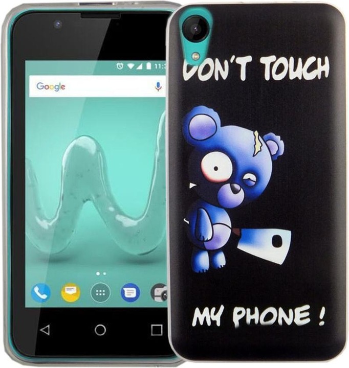 Produktbild König Design Wiko Sunny 2 Handyhülle Schutzcase Bär mit Beil Cover Bumper Schale Etuis Rahmen (Wiko Sunny 2)
