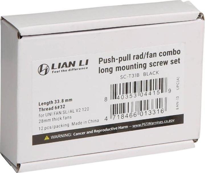 Actual product image Lian-Li SC-T31B fan screws - 12 pieces
