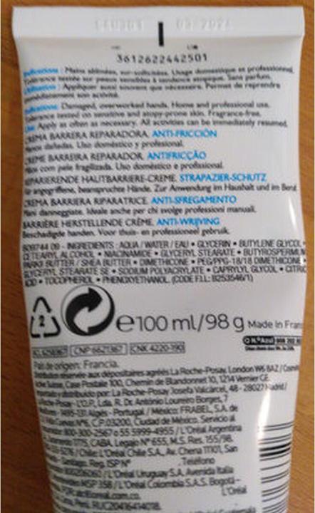 Nährwerte und Zutaten La Roche Posay Cicaplast Barrier Repairing Cream (100 ml)