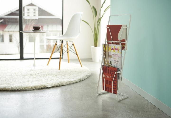 Actual product image Yamazaki Magazine rack with 4 compartments TOWER (25 x 18 x 71 cm)