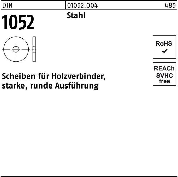 Produktbild Unterlegscheibe DIN 1052 rund 25 x 92 x 8 Stahl