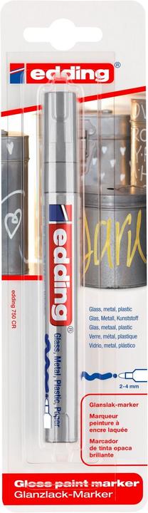 Immagine prodotto Edding Marcatore a vernice lucida 750 (Argento, 4 mm, 1 x)