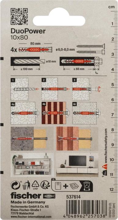 Produktbild Fischer DuoPower 10x80 K (4 Stk.)