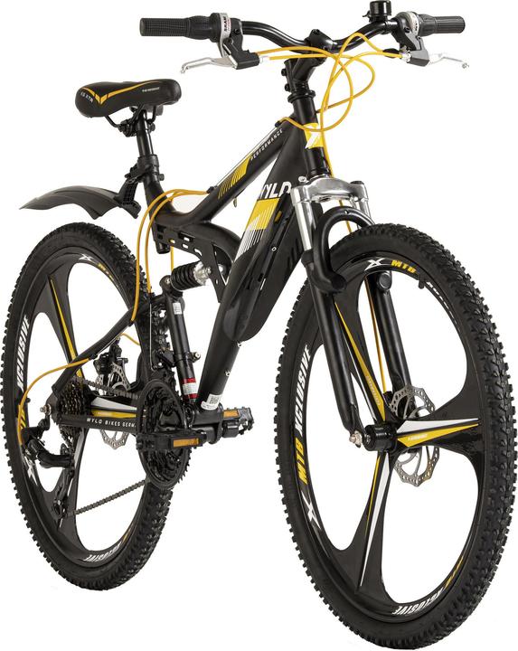 Wyld Mountainbike Fully 26" Bliss schwarz-gelb 21 Gänge RH 47 cm Magnesium-Laufräder (47 cm)