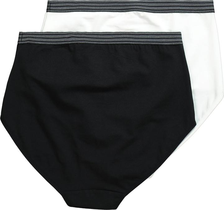 Immagine prodotto Ulla Popken Maxi slip a vita alta in confezione doppia con orlo a righe (42, 44)