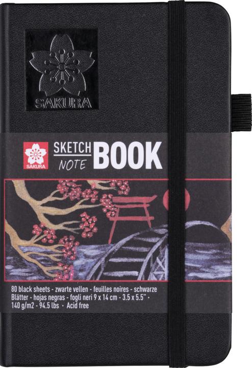 Actual product image Sakura Sketch Notebook A6 Black Portrait (A6)