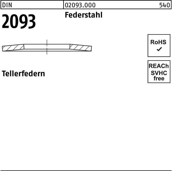 Produktbild Tellerfeder DIN 2093 8 x 3,2x0,3 Federstahl