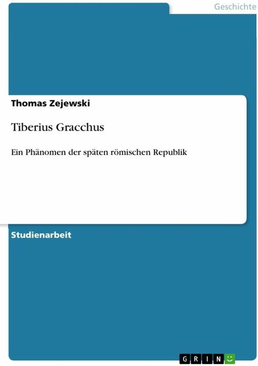 Produktbild Tiberius Gracchus (Deutsch, Thomas Zejewski, 2010)