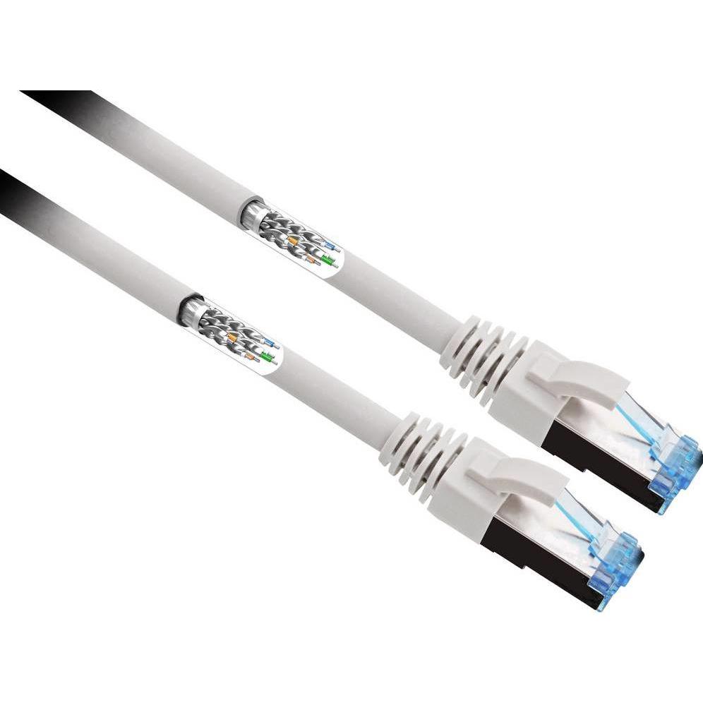 Thumbnail - Renkforce RF-4732886 RJ45 Netzwerkkabel, Patchkabel CAT 6a S/FTP 2.00 m Grau höchstflexibel, vergoldete Steckk (S/FTP, C...