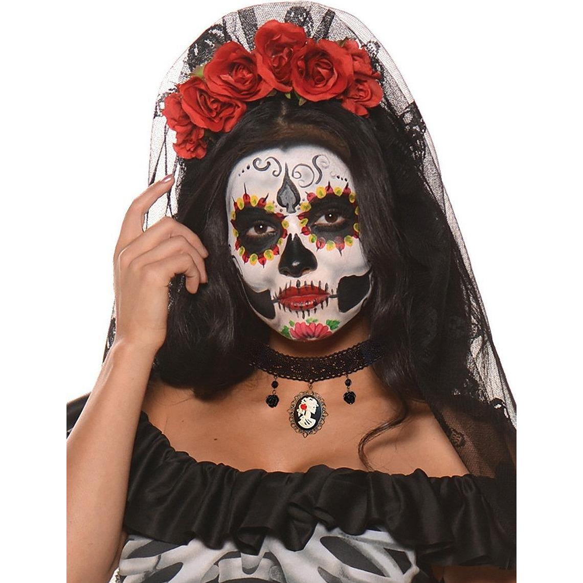 Underwraps Schleier mit Rosen grau
