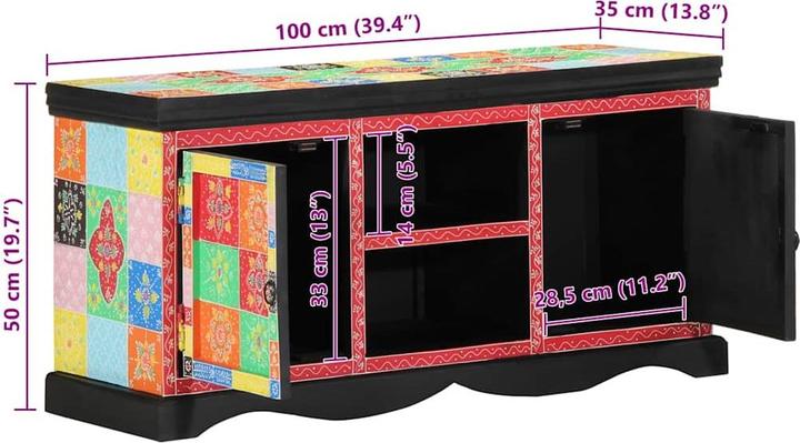 Image du produit VidaXL Armoire multimédia multicolore (100 x 35 x 50 cm)