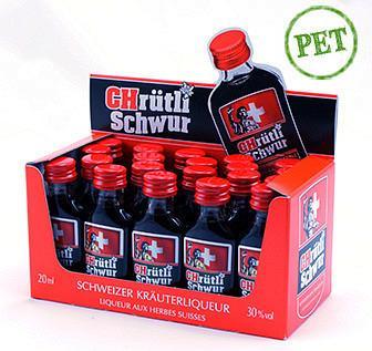 Produktbild CHrütlischwur Schweizer Kräuterliqueur PET 20 x 20 ml (20 x 20 cl)
