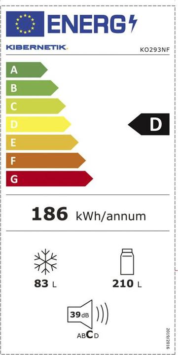 Energie-Label Kibernetik D9470293NF (293 l)