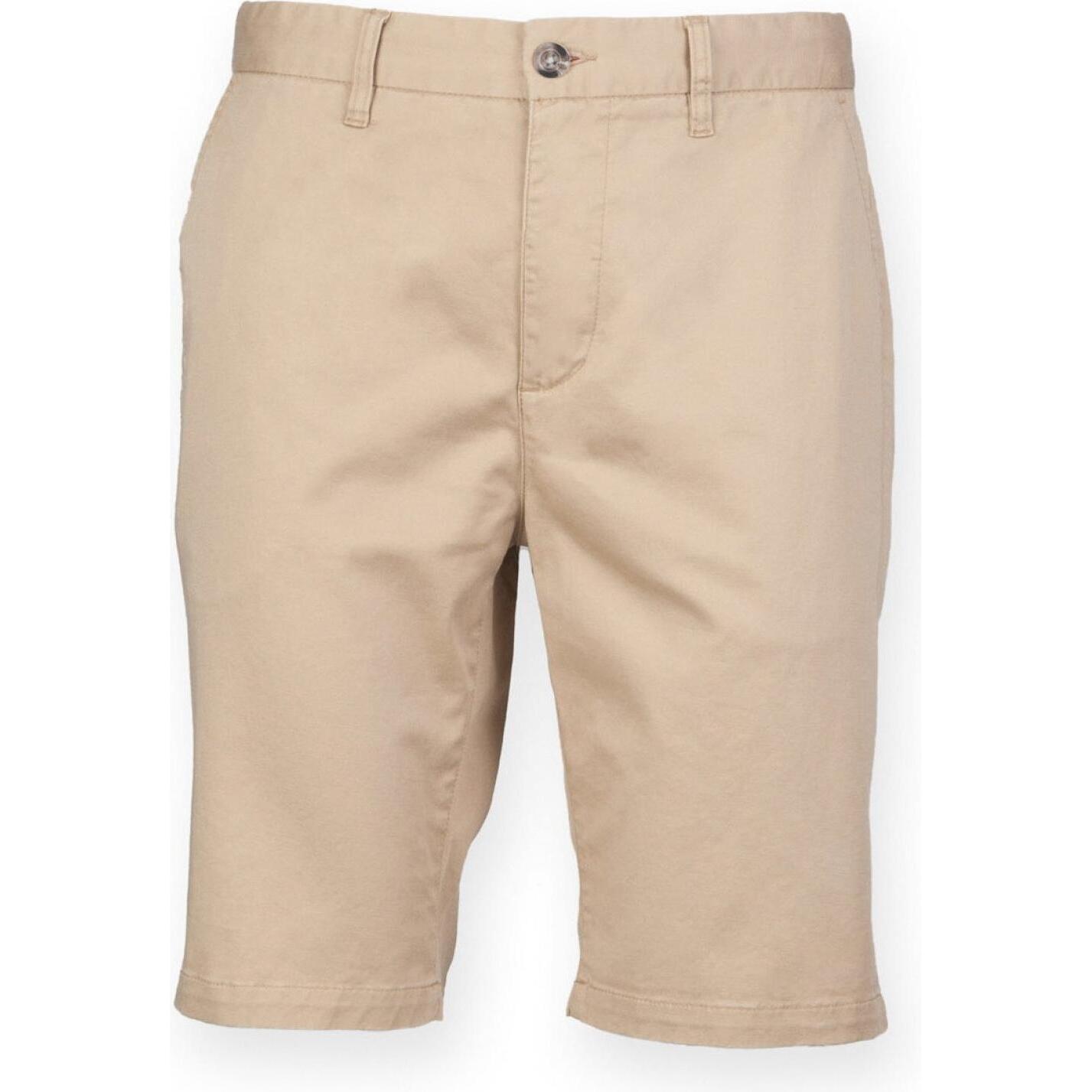 Front Row, Herren, Shorts, Stretchige Chino-Shorts, Grau, (XS)