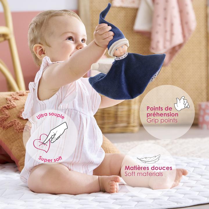 Productafbeelding Corolle Tidoudou – Marineblaues Kuscheltuch, 17 cm