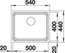 Actual product image Blanco Etagon 500-U (Undermount sink, 44 cm, 54 cm)