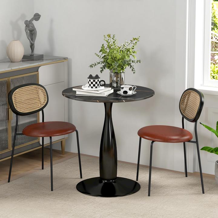 Image du produit Homcom Esstisch MDF, Stahl Schwarz (70 x 74 cm)